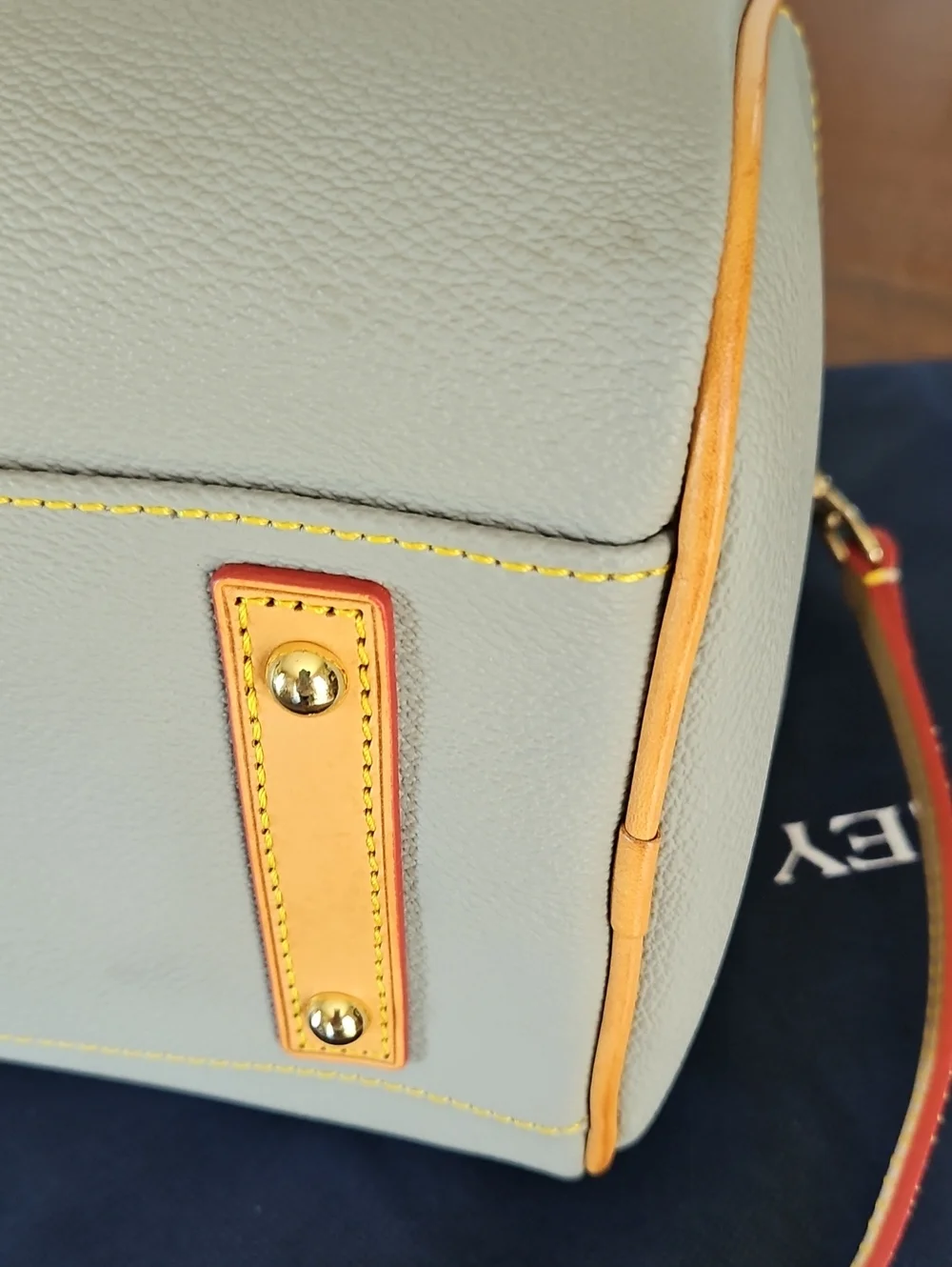 NWT Dooney & Bourke Smoke Grey Olivia Pebble Leather Satchel